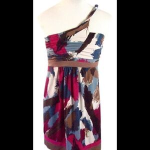 BCBG MaxAzria one shoulder night out mini dress